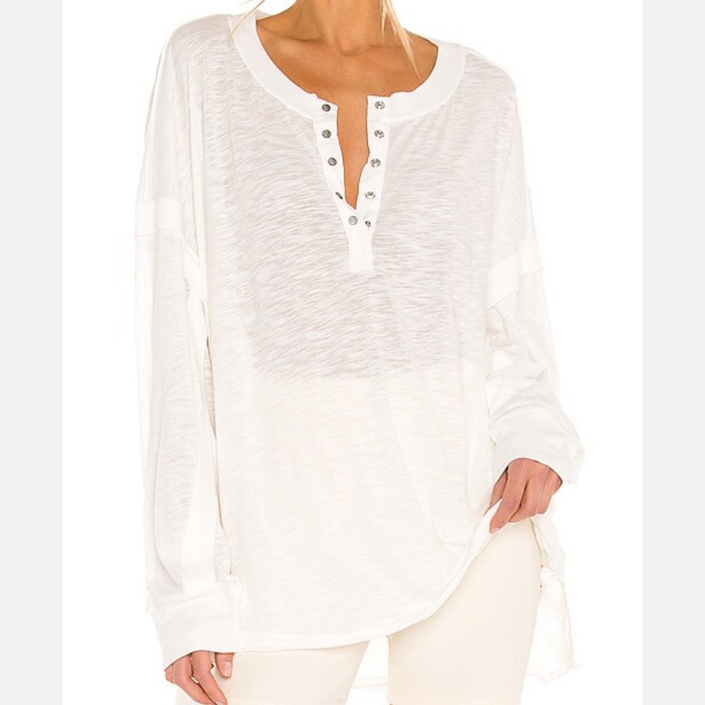 FP MOVEMENT BY FREE PEOPLE One Up Long Sleeve Top in White size M